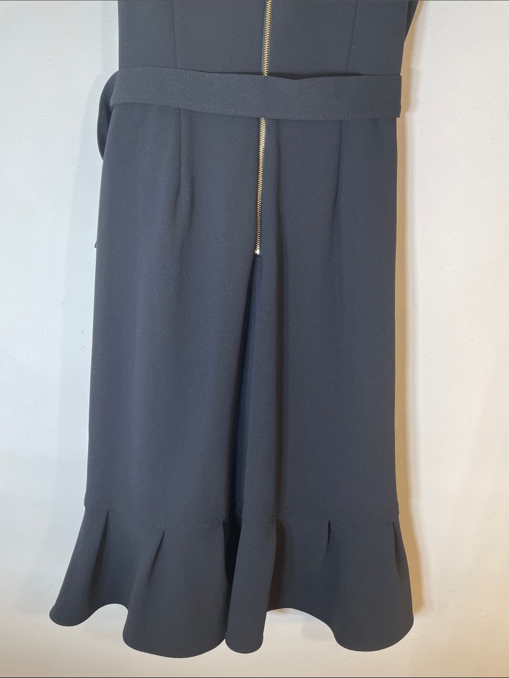 Calvin Klein Black Sleeveless Tie Waist Ruffle Wrap Midi Dress. 6. NWT. - Picture 12 of 12